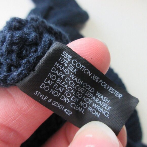 Club Monaco Open Knit Sweater Top Women S Crochet Black Cotton Blend Luxury 276 - Picture 4 of 11